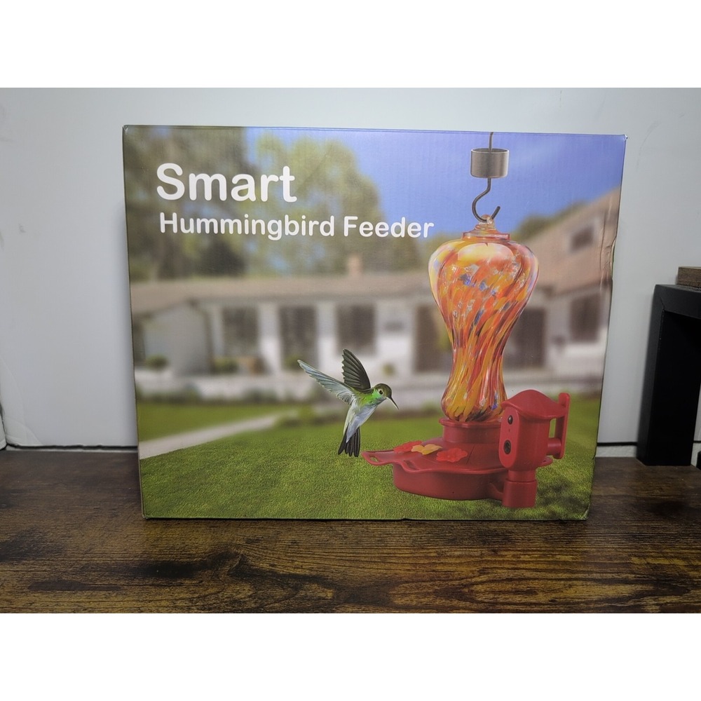 Solar Hummingbird Feeder with Camera,Smart Glass Hummingbird Feeder